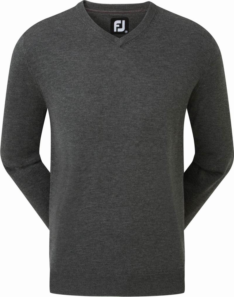 Wool Blend V-Hals Pullover til Herre - Heather Charcoal