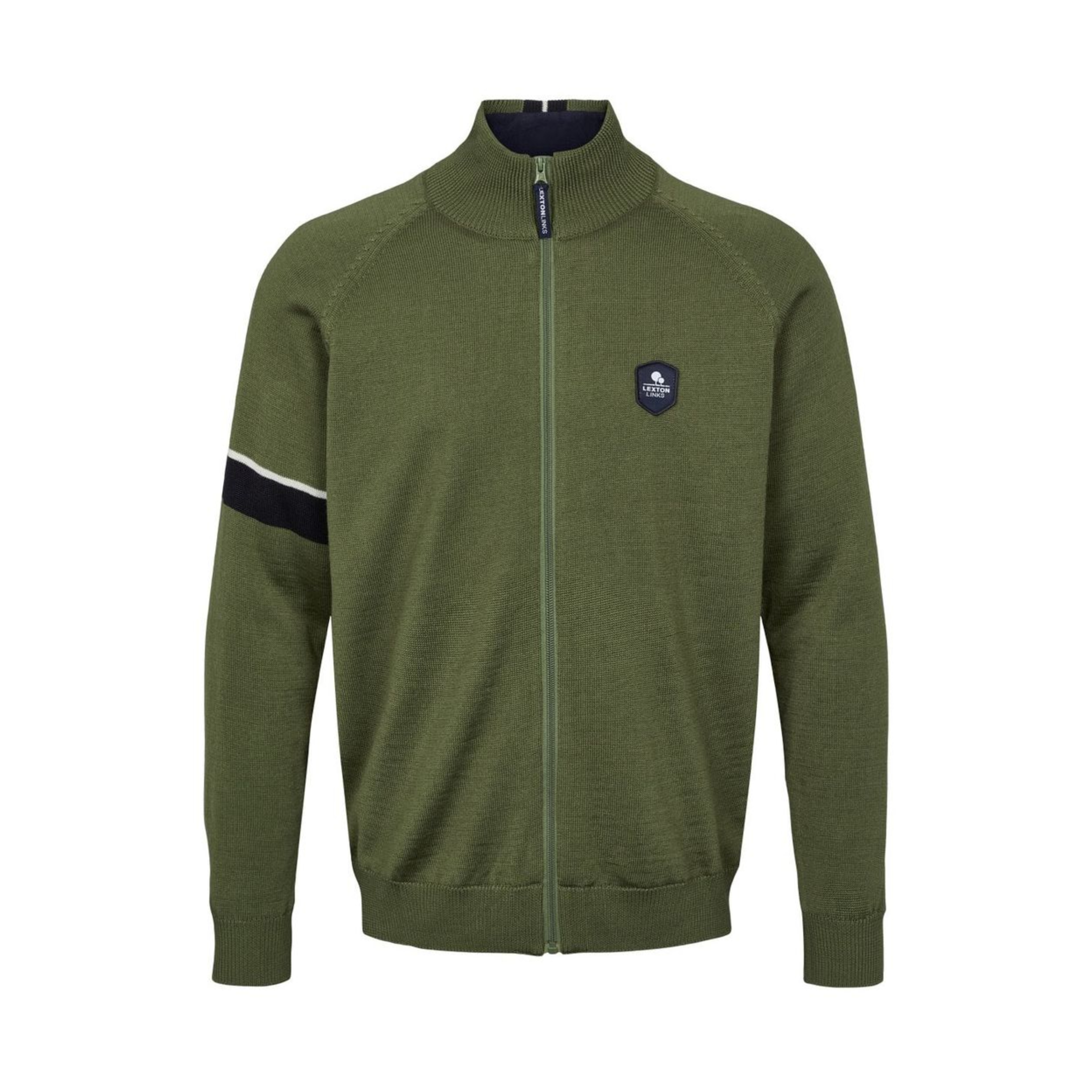 Algoma Windbreaker Knitted Olive Navy S fra Lexton Links