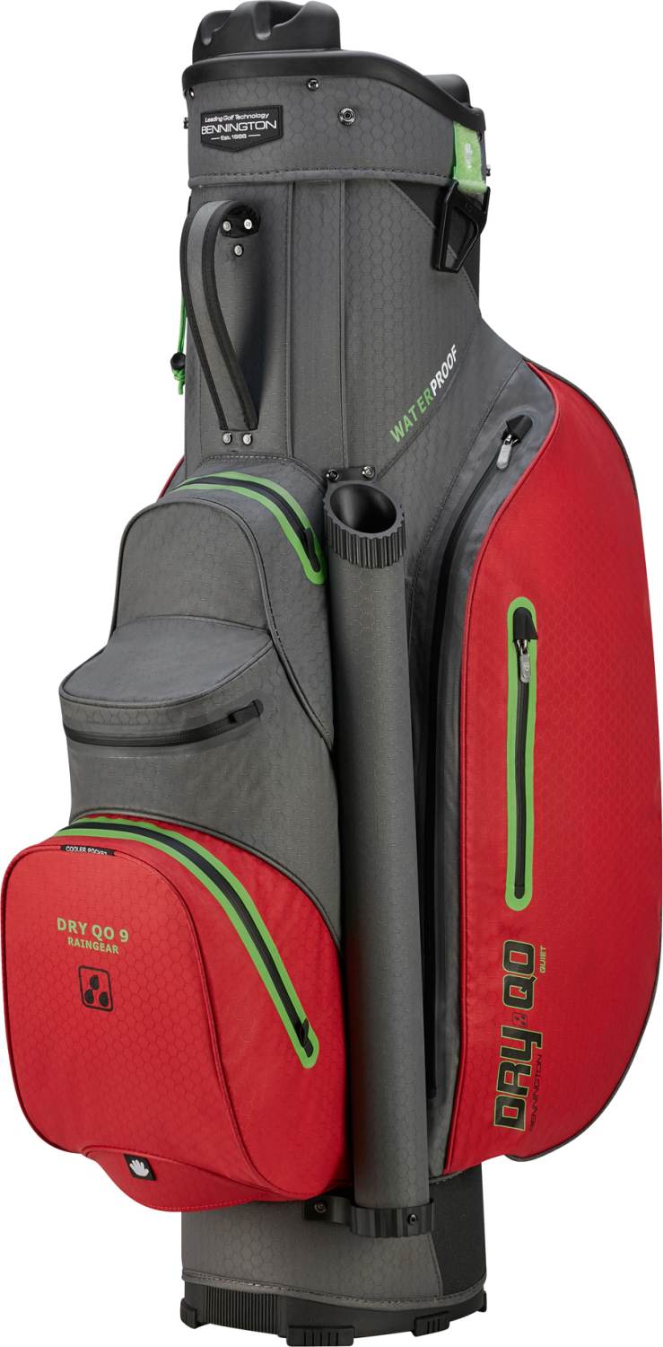 Qo9 Vandtæt Vognbag   Canon Grey Red Lime fra Bennington