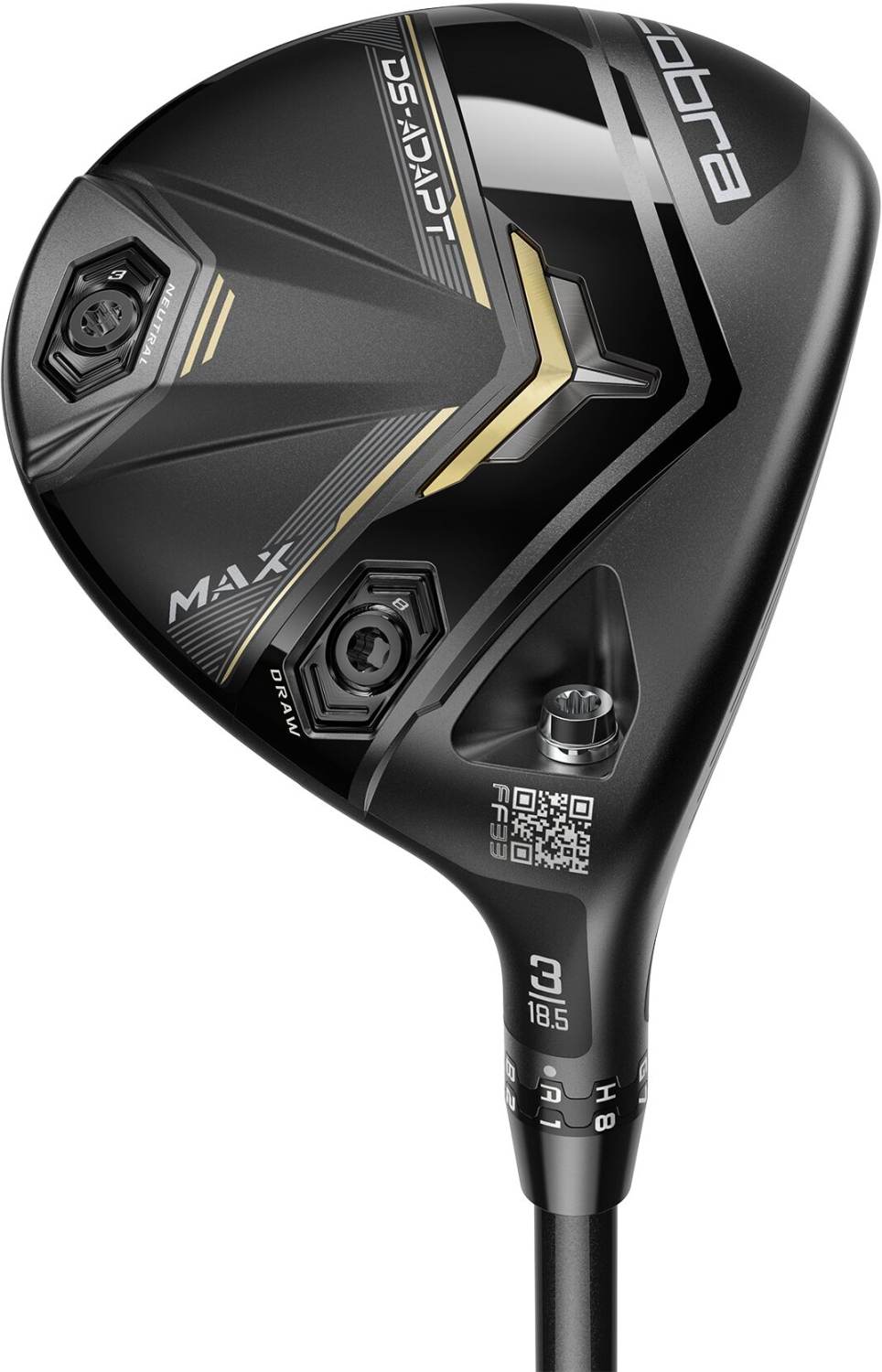 Ds Adapt Max Dame Fairwaykølle Sort Venstre 18.5° (3 Kølle) Ust Mamiya Helium Nanocore 4 Dame F1 Grafit fra Cobra