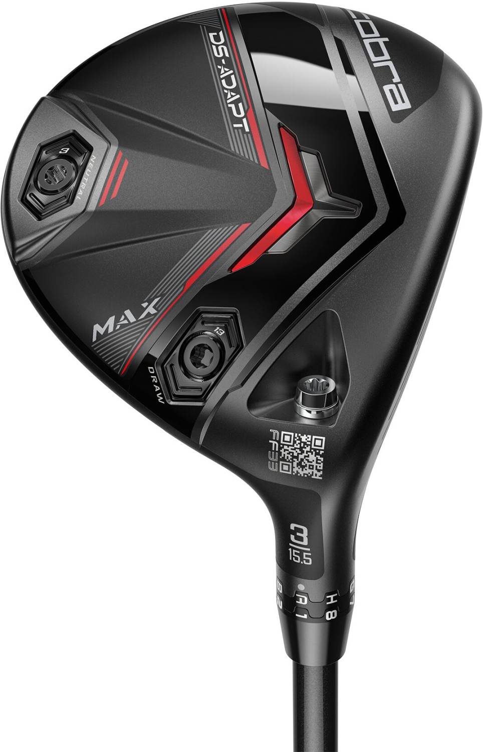 Ds Adapt Max Herre Fairwaykølle Sort Venstre 15.5° (3 Kølle) True Temper Project X Denali Red 50 Regular 5.5 Grafit fra Cobra