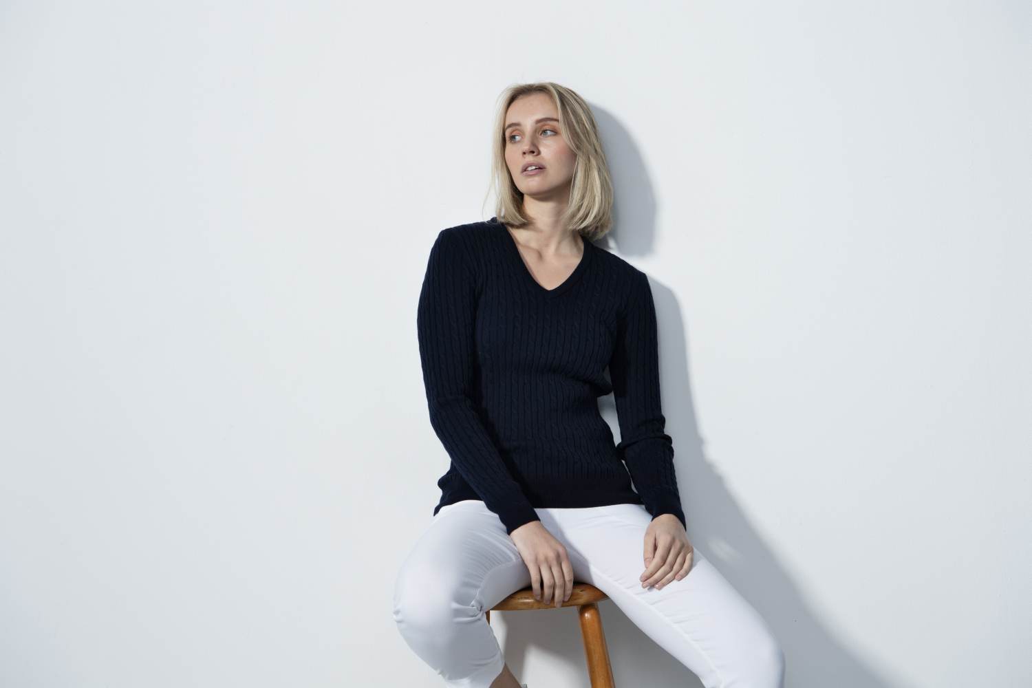 Madelene Dame Pullover Navy Str. X fra Daily Sports