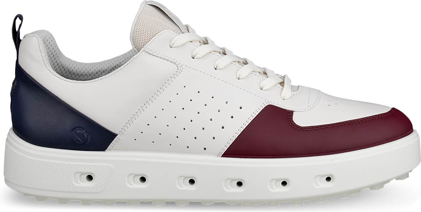 Street 720 Vandtætte Herre Golfsko Uden Spikes Dark Ruby White Marine Str. 39 Normal fra Ecco
