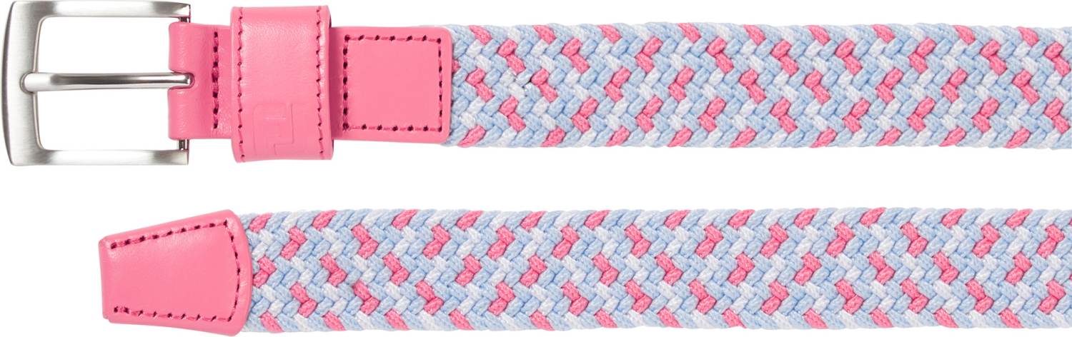 Braided Dame Bælte White Pink Blue Str. Lang fra Footjoy