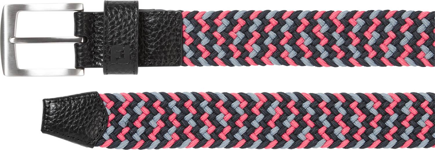 Braided Herre Bælte White Black Pink Str. Lang fra Footjoy