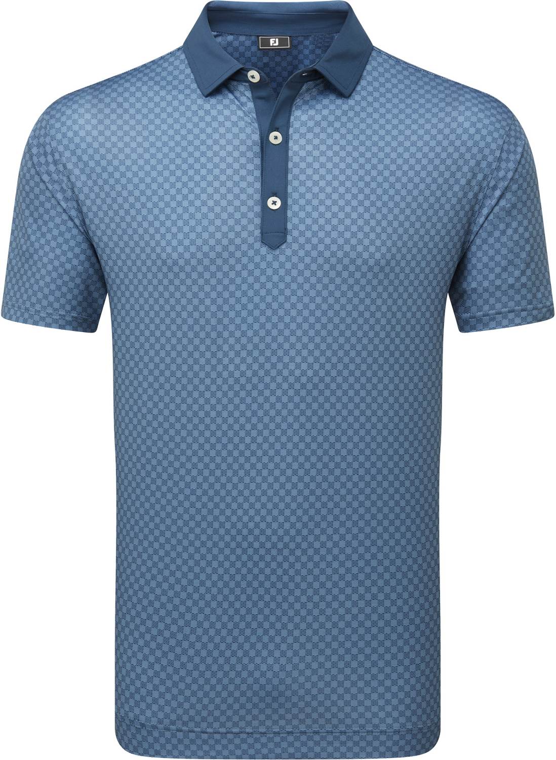 Checker Print Lisle Herre Poloshirt Navy Str. Xx fra Footjoy