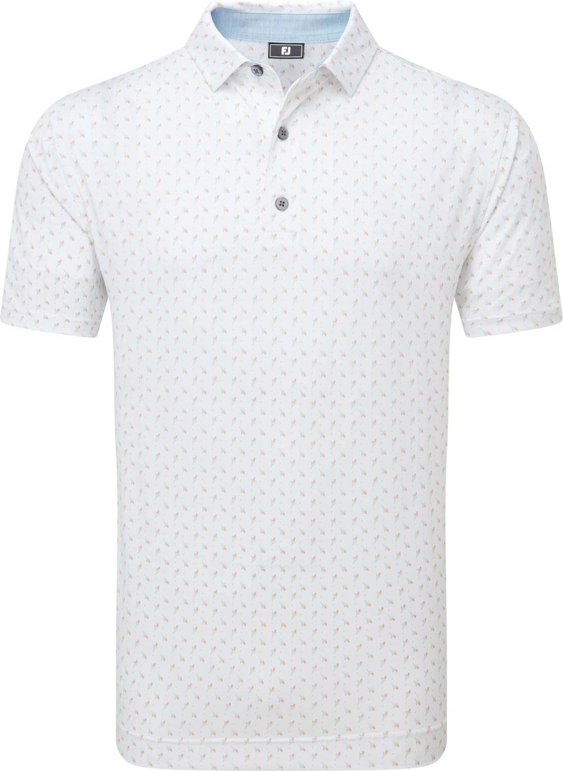 Flower Bud Foulard Lisle Herre Poloshirt White Str. L fra Footjoy