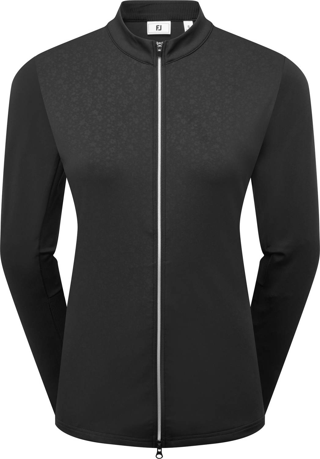 Full Zip Debossed Midlayer Dame Cardigan Black Str. L fra Footjoy