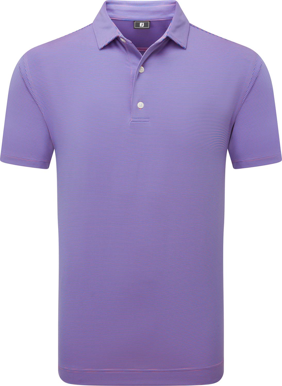 Micro Feeder Stripe Lisle Herre Poloshirt Mrn Pink Str. L fra Footjoy