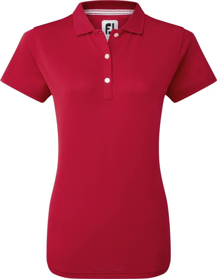 Stretch Pique Solid Dame Poloshirt   Red   Str. L fra Footjoy