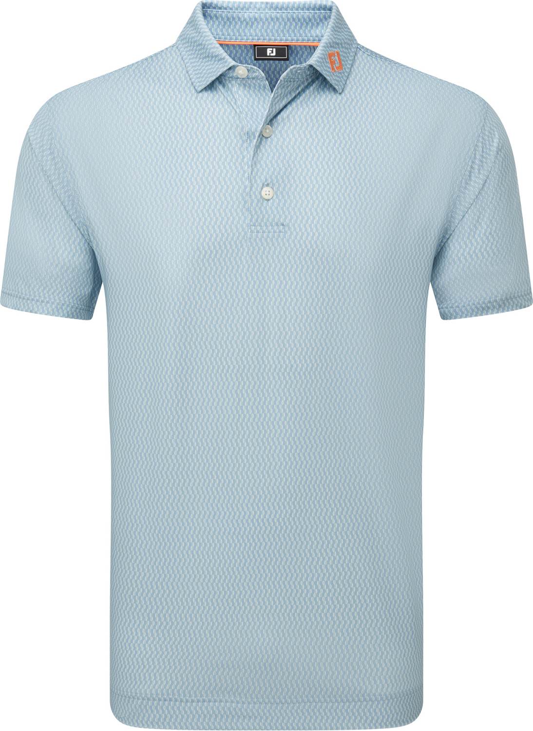 Wiggle Print Lisle Herre Poloshirt White Light Blue Str. Xx fra Footjoy