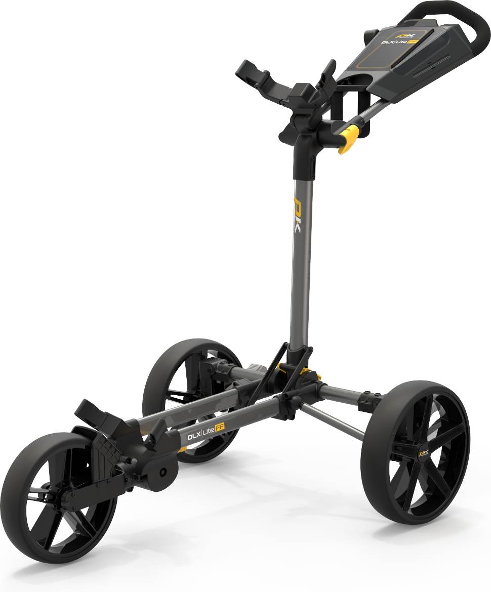 Dlx Lite Ff Golfvogn Gun Metal Yellow fra Powakaddy