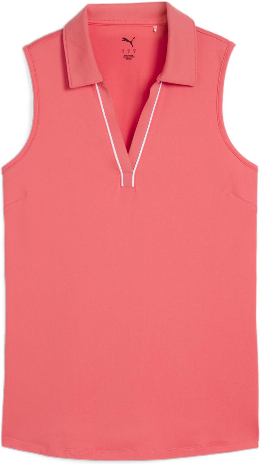 Cloudspun Piped (2024) Dame Poloshirt Uden ærmer Peach Frost Str. L fra Puma