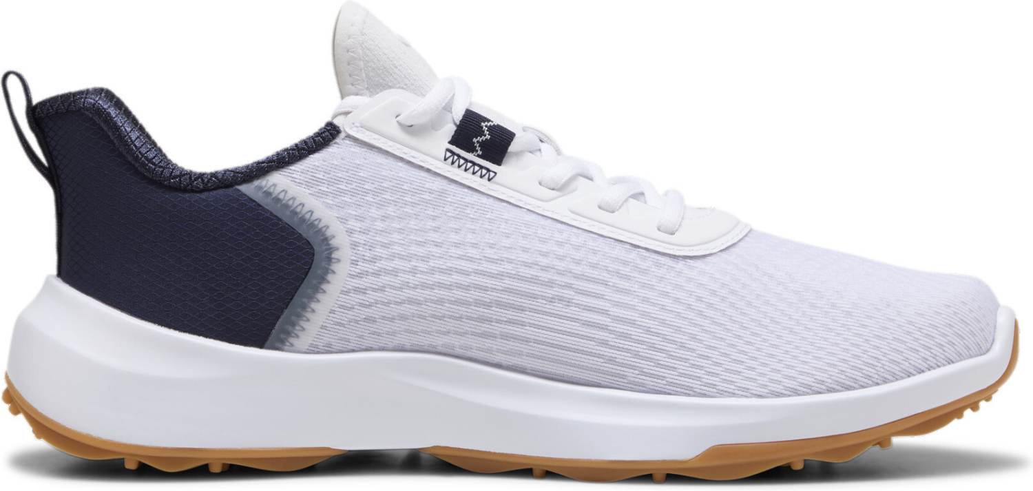 Fusion Crush Sport Vandtætte Herre Golfsko Uden Spikes White Deep Navy Gum Str. 44 1 2 Normal fra Puma