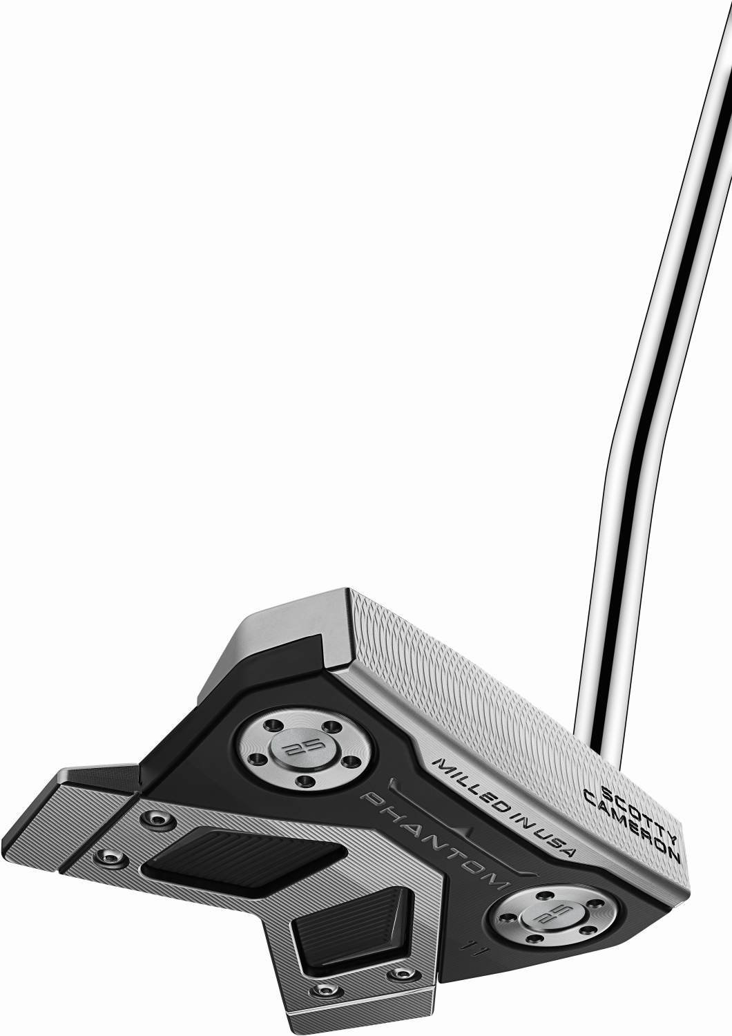 Phantom 11 Long Design Single Bend Neck Putter   Chrome   Højre   Str. 38"     Full Contact Long Design (2024) Standard Sort fra Scotty Cameron