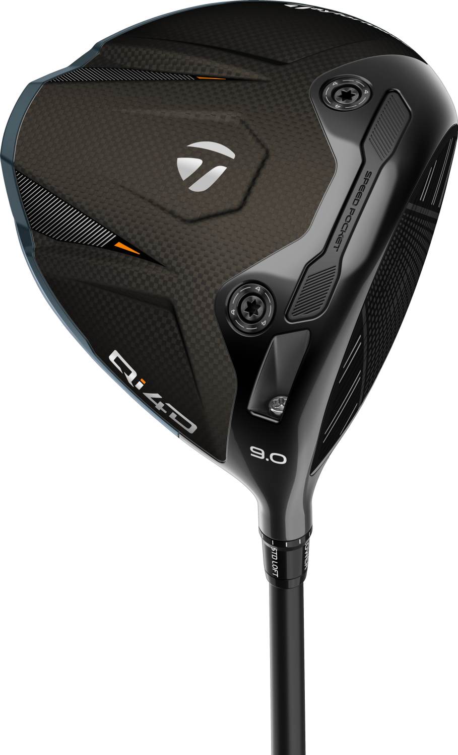 Qi4d Herre Driver Black Navy Orange Højre 9.0° Mitsubishi Chemical Reax Blue Mr 50 Regular Grafit fra Taylormade