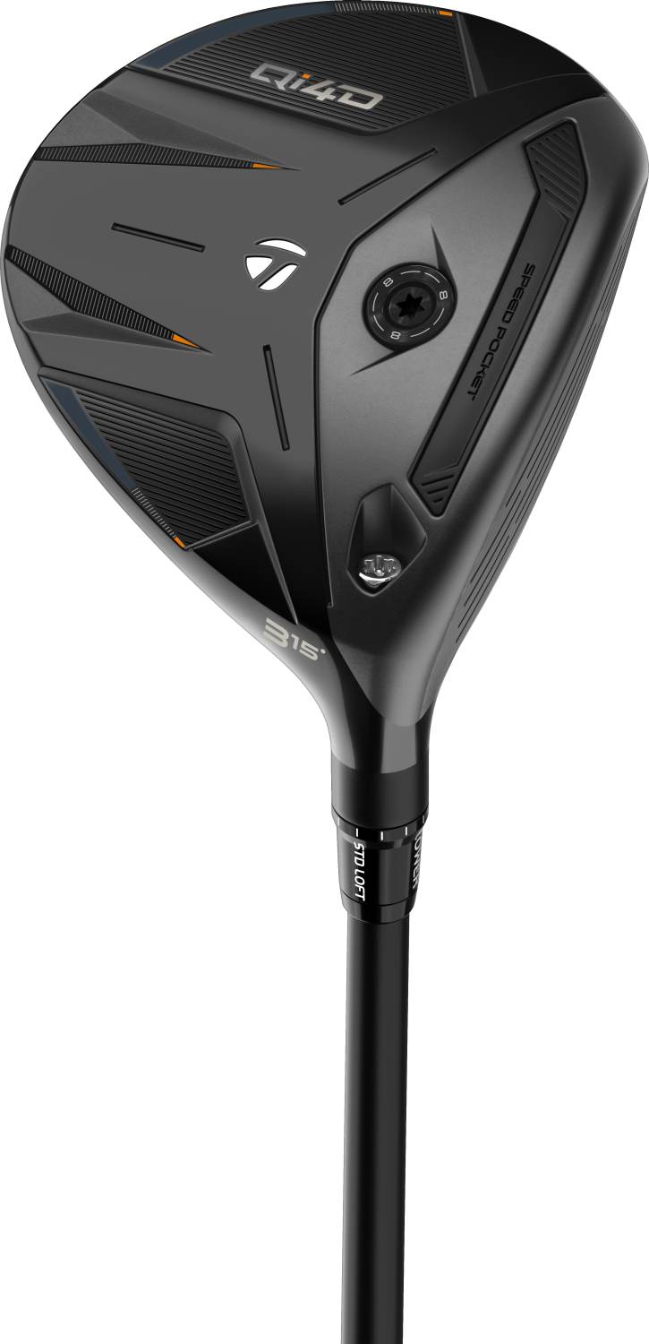 Qi4d Herre Fairwaykølle Black Navy Orange Højre 15.0° (3 Kølle) Mitsubishi Chemical Reax Fw 55 Regular Grafit fra Taylormade