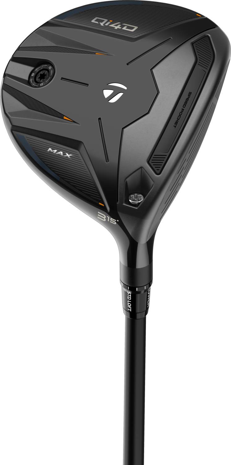Qi4d Max Herre Fairwaykølle Black Navy Orange Højre 15.0° (3 Kølle) Mitsubishi Chemical Reax Fw 55 Senior Grafit fra Taylormade