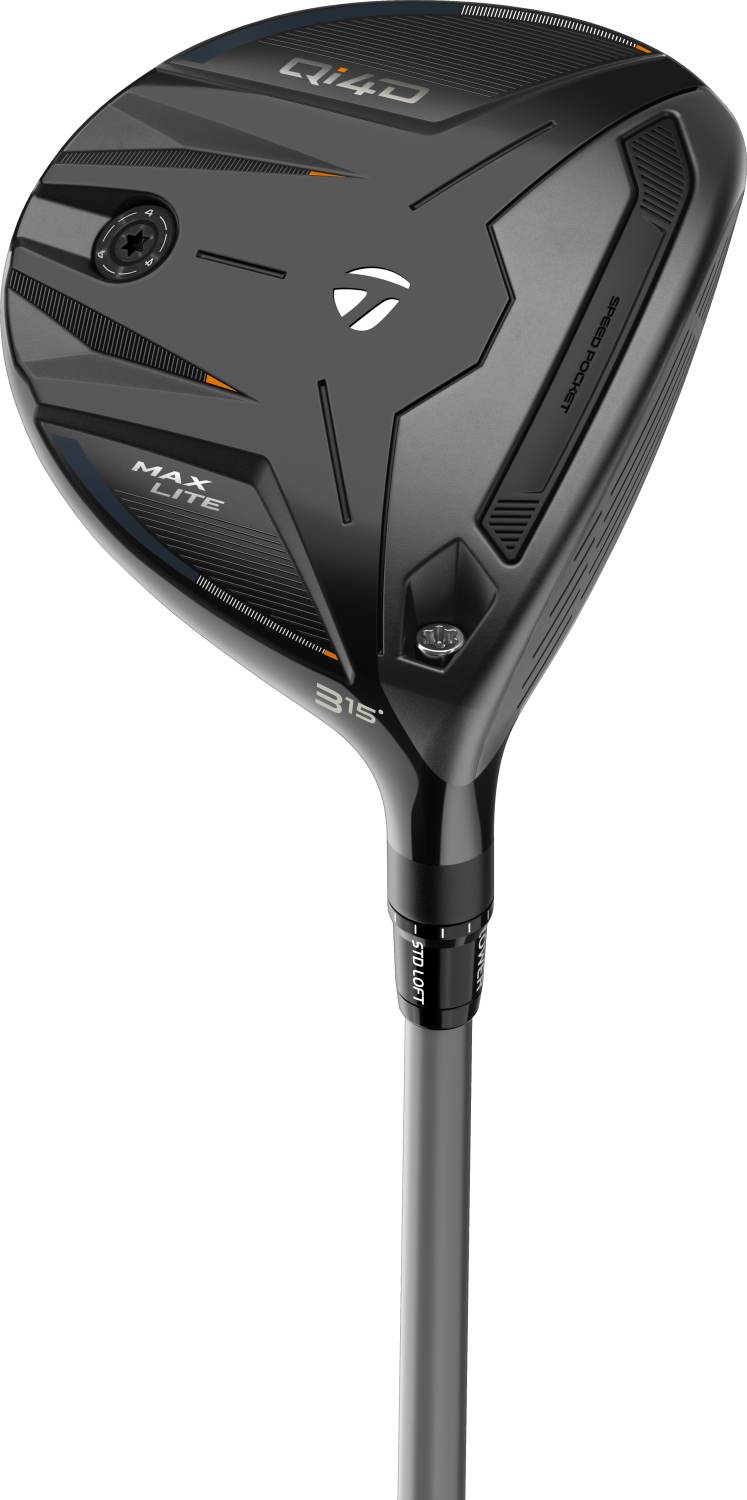 Qi4d Max Lite Herre Fairwaykølle Black Navy Orange Højre 15.0° (3 Kølle) Mitsubishi Chemical Reax Fw 45 Senior Grafit fra Taylormade