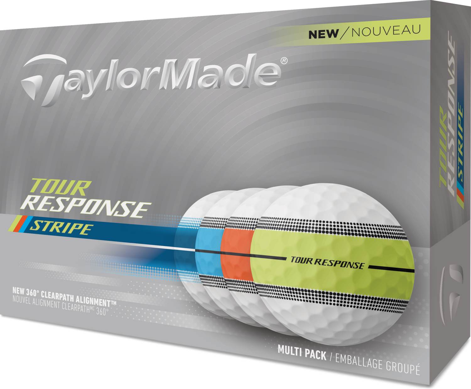 Tour Response Stripe (2025) Golfbolde Neon Multi Pack fra Taylormade