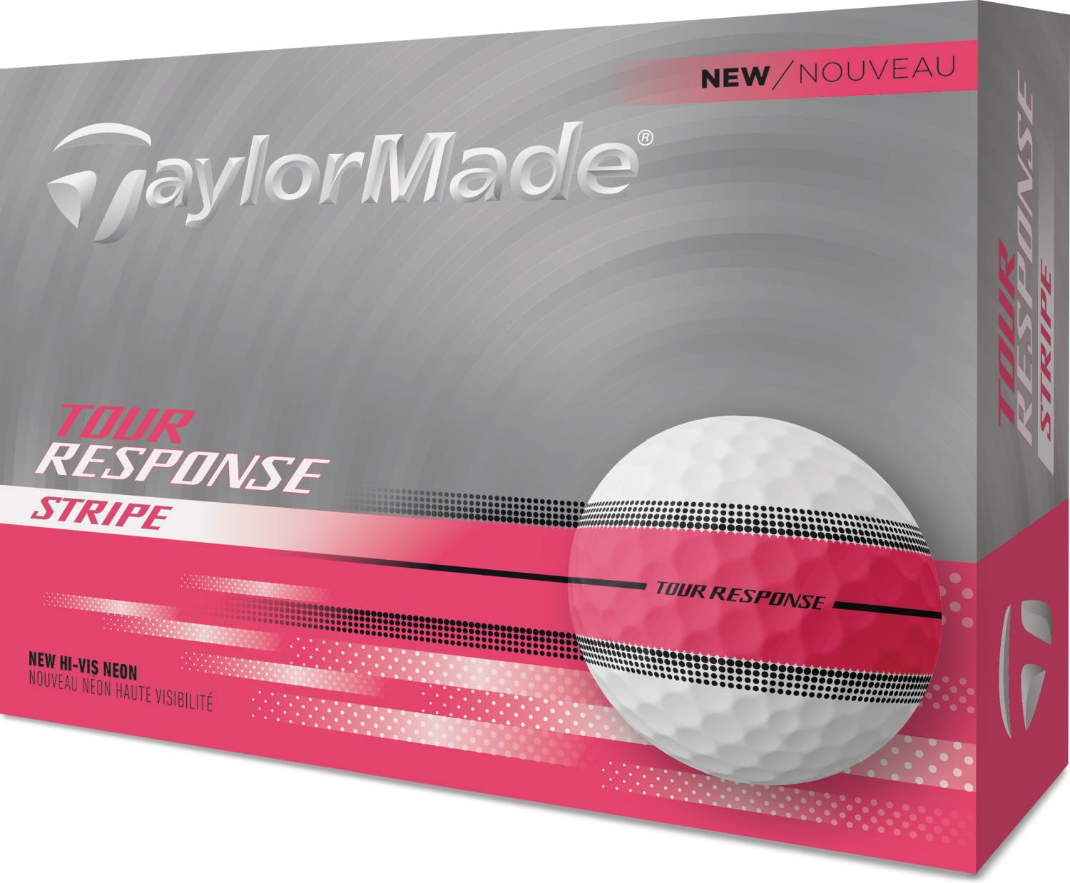 Tour Response Stripe (2025) Golfbolde Neon Pink fra Taylormade