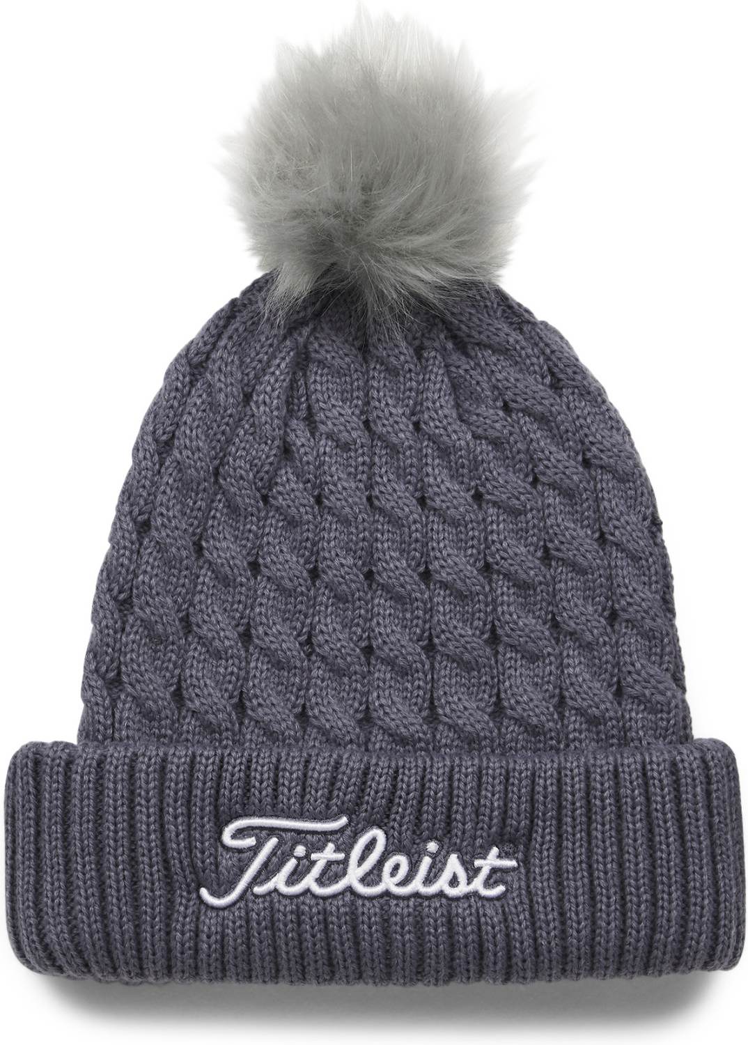 Cable Knit Pom Pom Hue   Washed Indigo White Grey   Str. Onesize fra Titleist