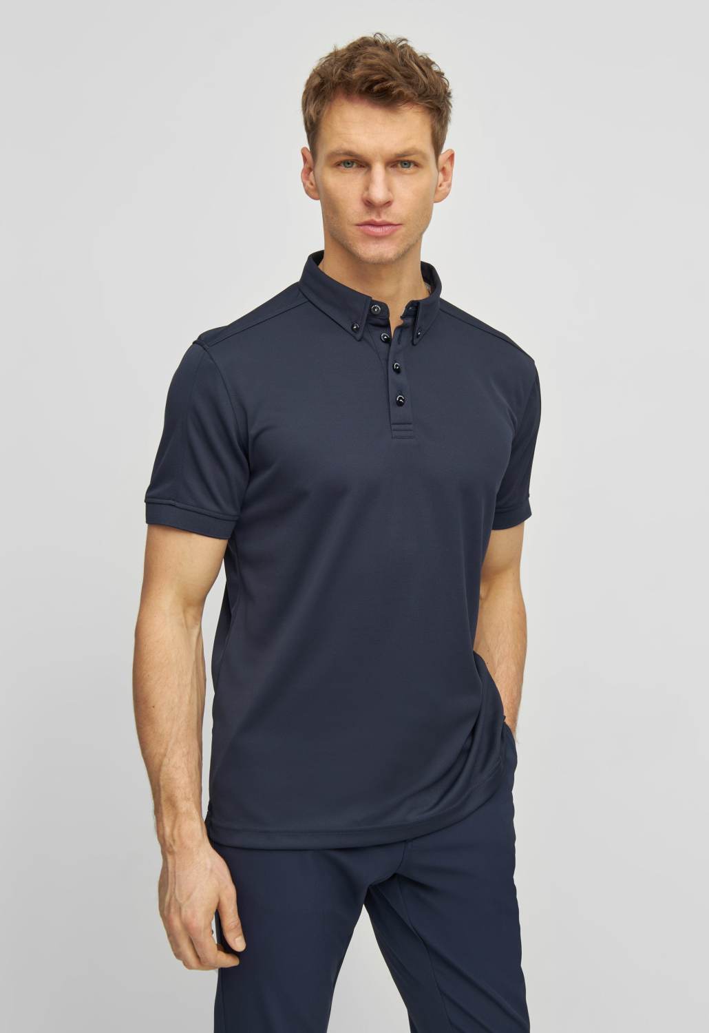 Abraham Herre Poloshirt   Navy   Str. X fra What Bunkers