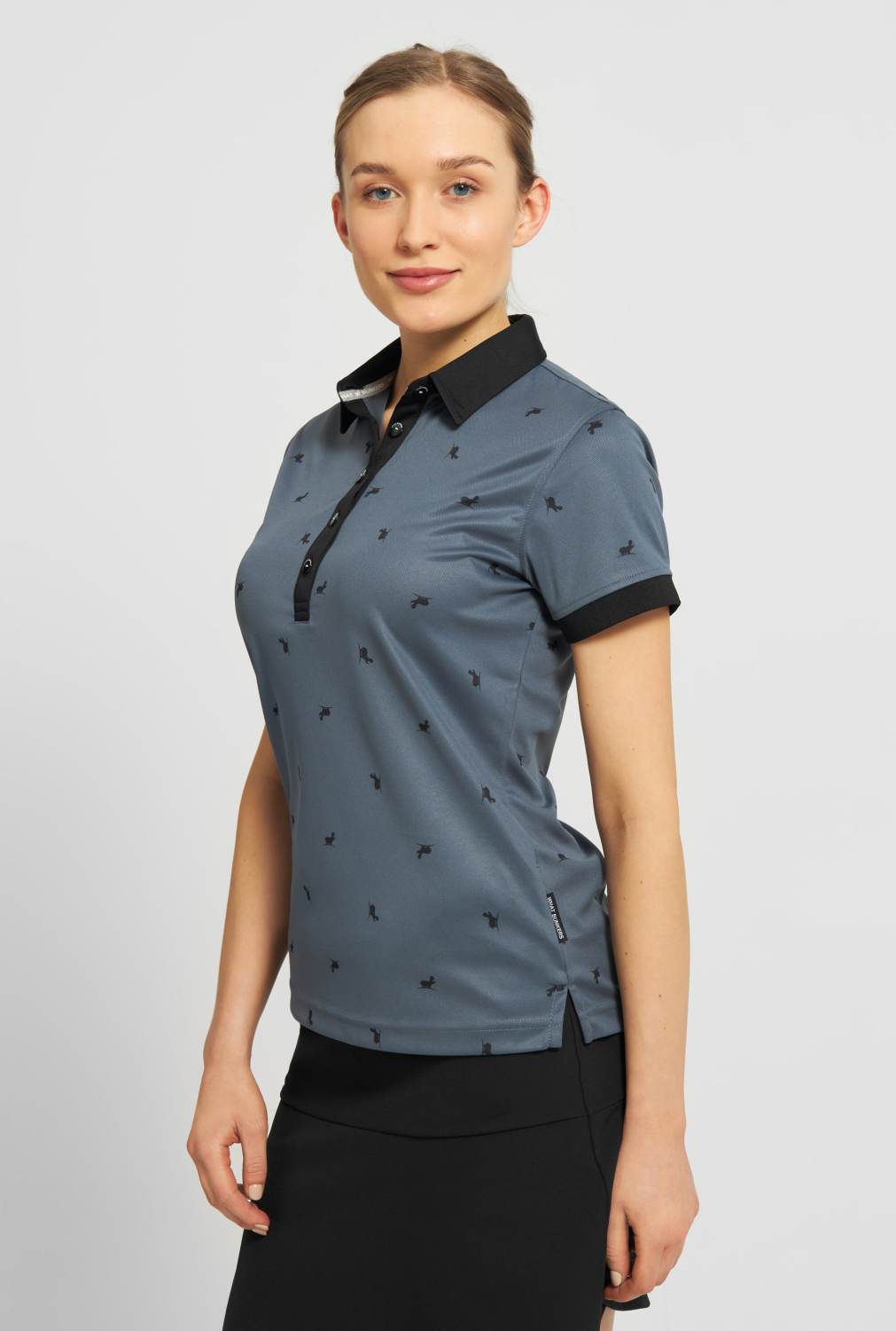 Kimmy Dame Poloshirt Grey Str. X fra What Bunkers