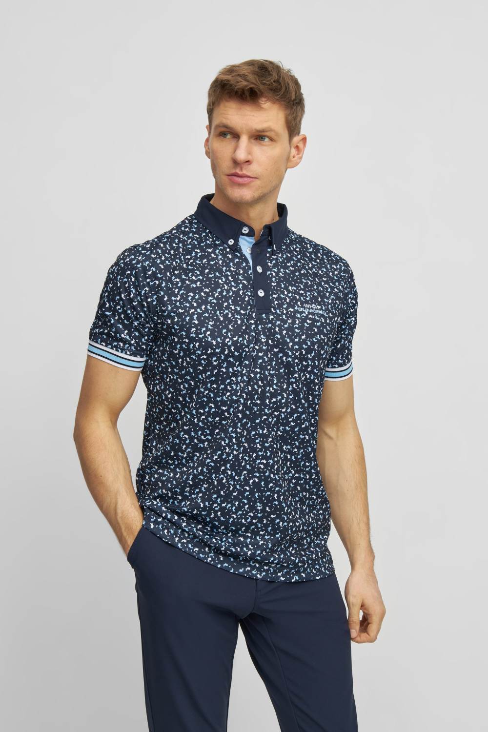 Mickey Herre Poloshirt Navy Str. X fra What Bunkers