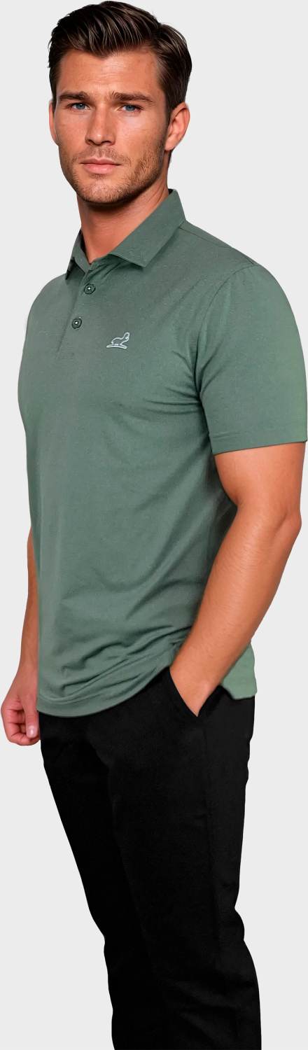 Samuel Herre Poloshirt Green Str. X fra What Bunkers