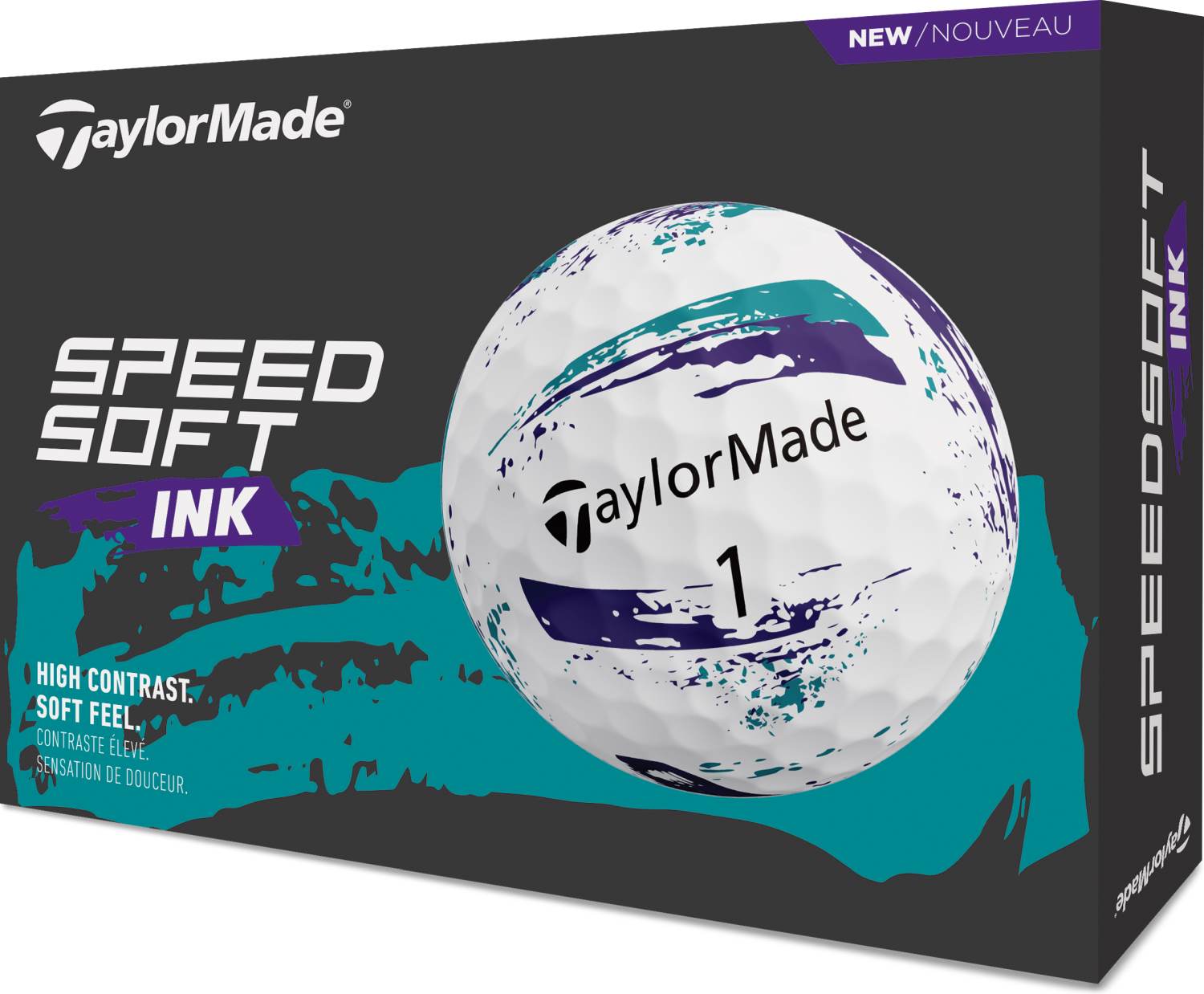 Speedsoft Ink Golfbolde   Purple Teal fra Taylormade
