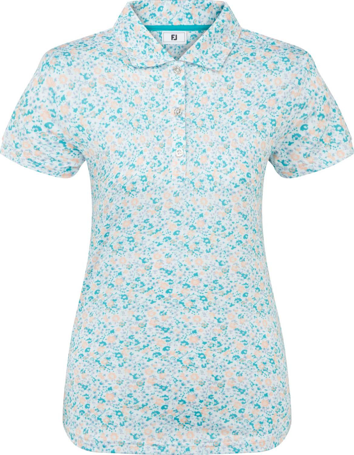Cap Sleeve Lisle Dame Poloshirt White Light Blue Str. L fra Footjoy