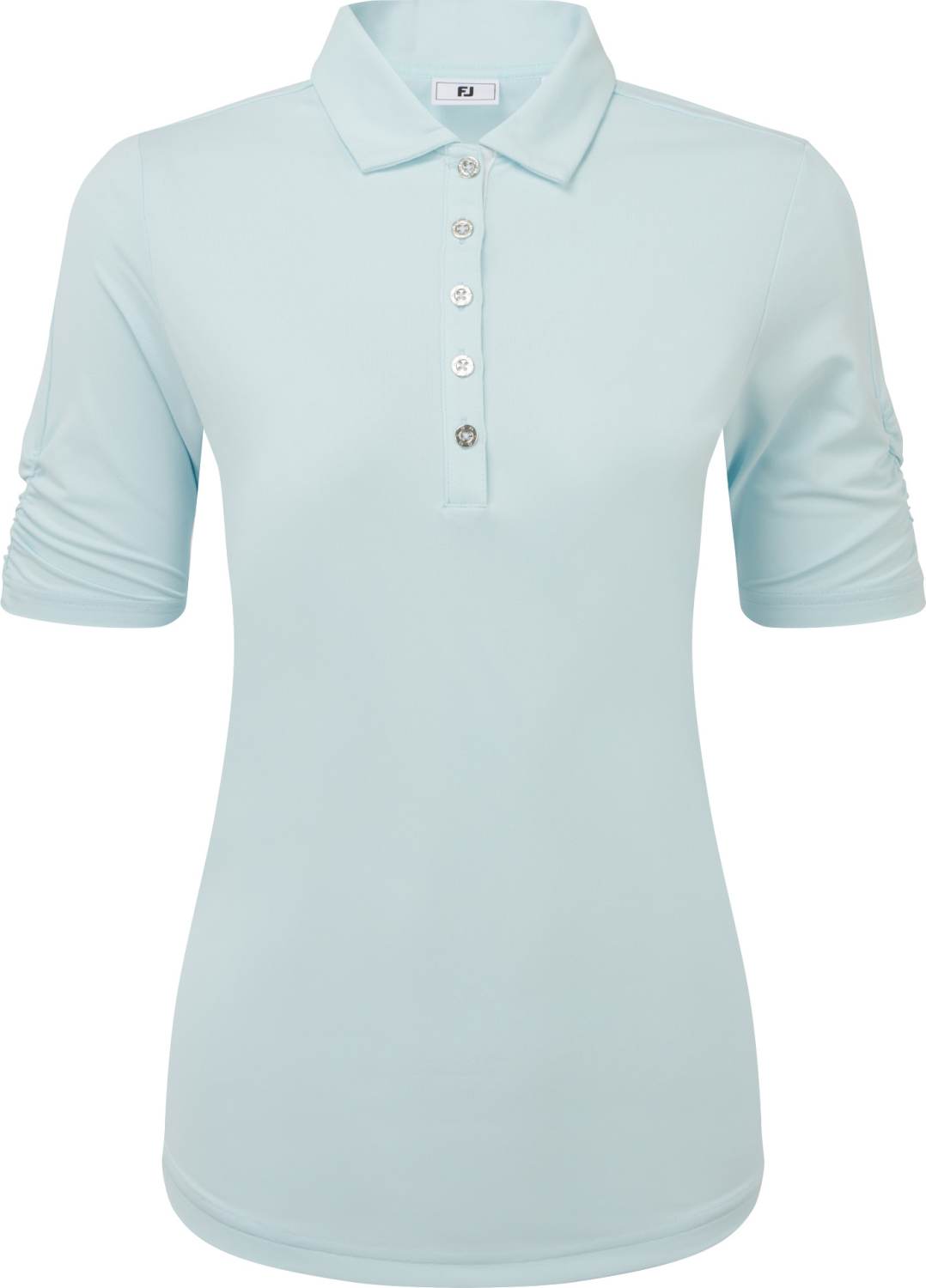 Half Sleeve Ruched Lisle Dame Poloshirt Seaglass Str. L fra Footjoy