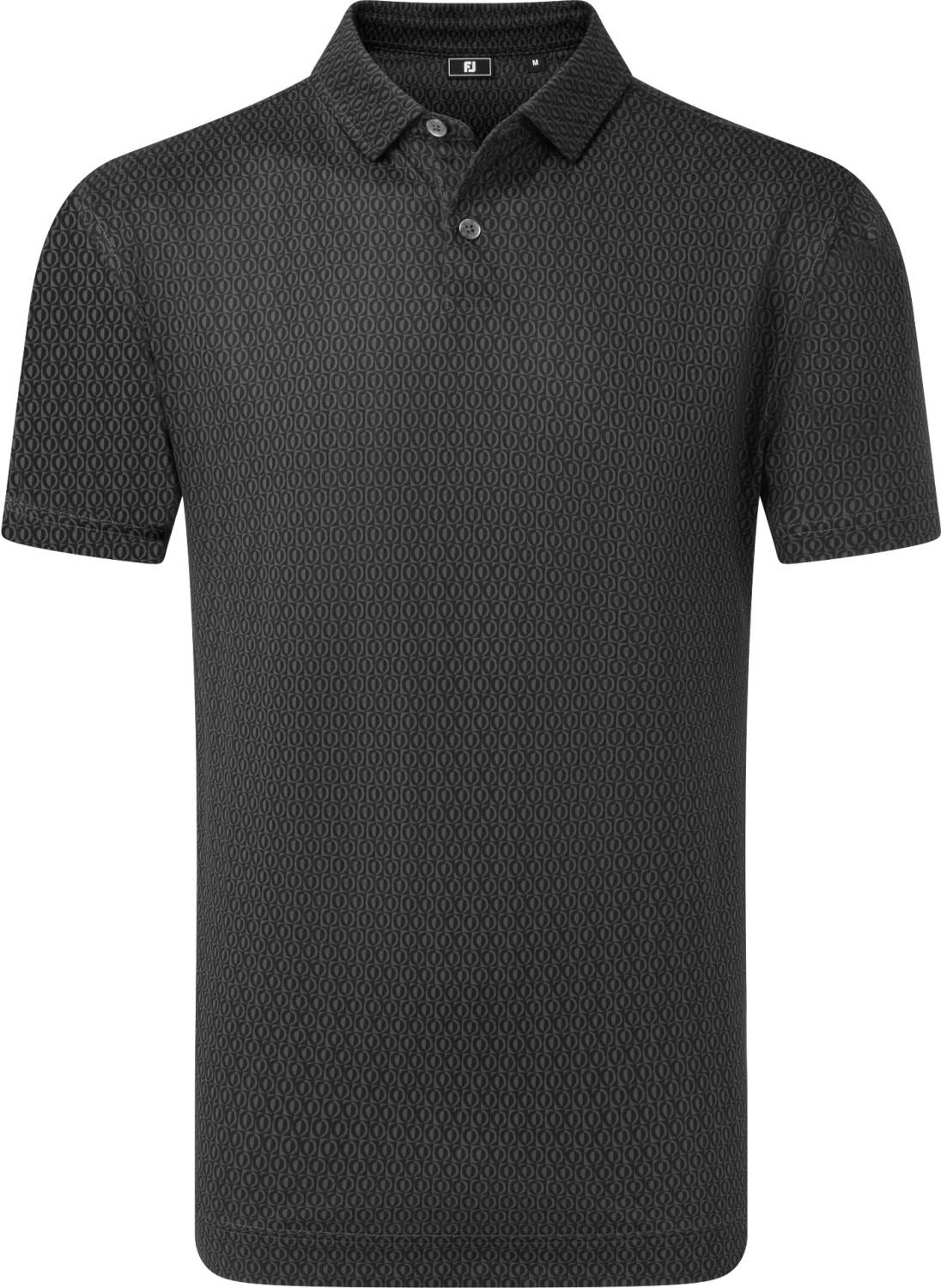 Modernist Geo Pique Herre Poloshirt Black Str. Xx fra Footjoy