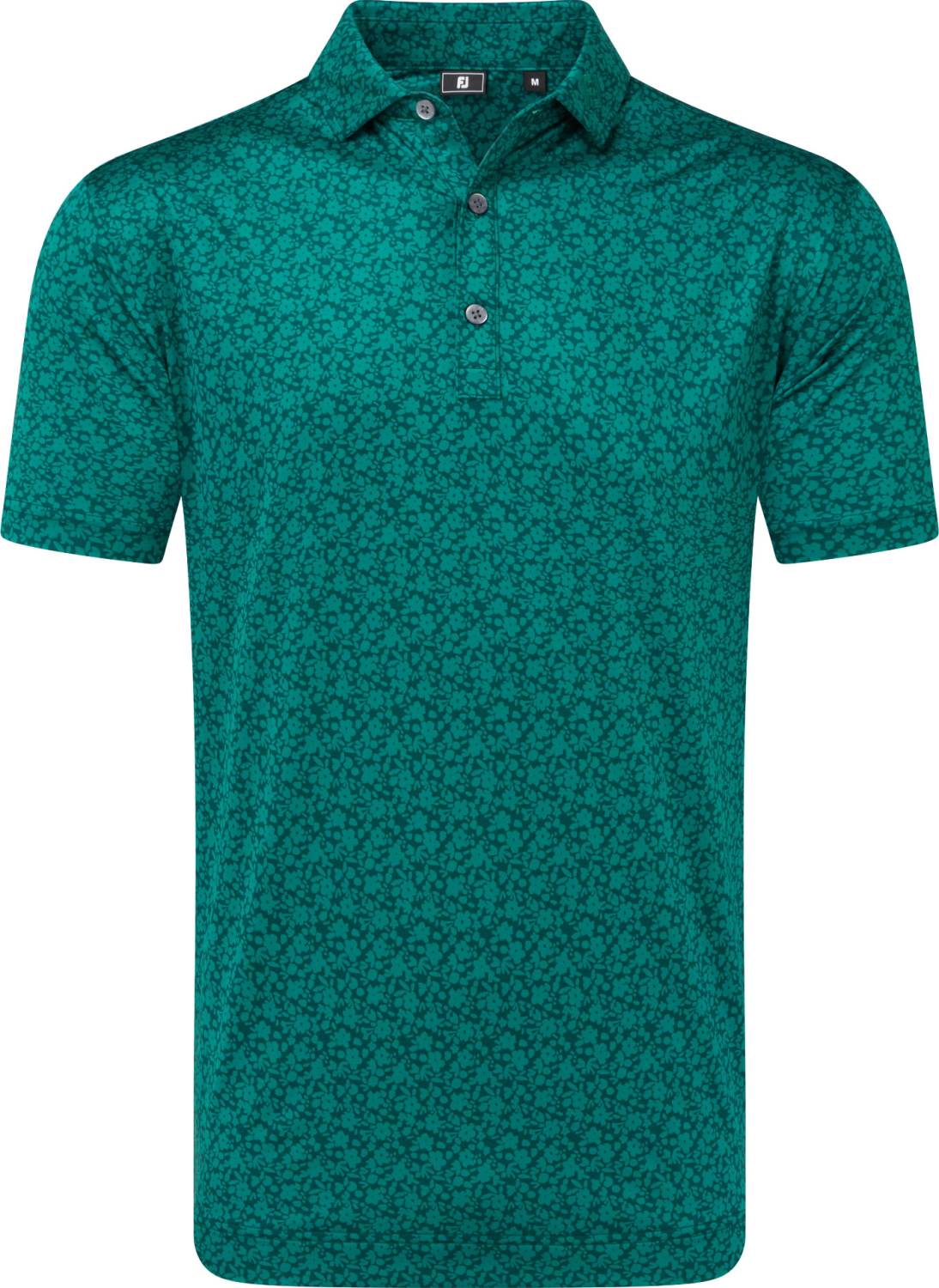 Painted Floral Lisle Herre Poloshirt Navy White Black Str. L fra Footjoy