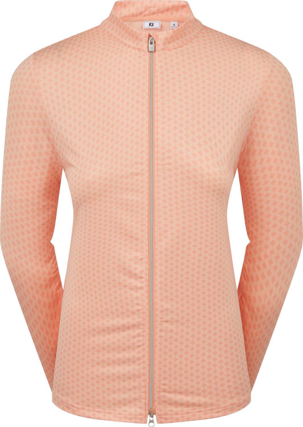 Print Full Zip Midlayer Dame Cardigan Desert Peach Str. L fra Footjoy