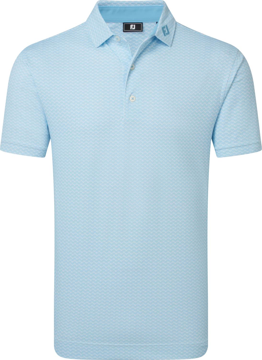 Scallop Geo Pique Herre Poloshirt Light Blue Str. Xx fra Footjoy