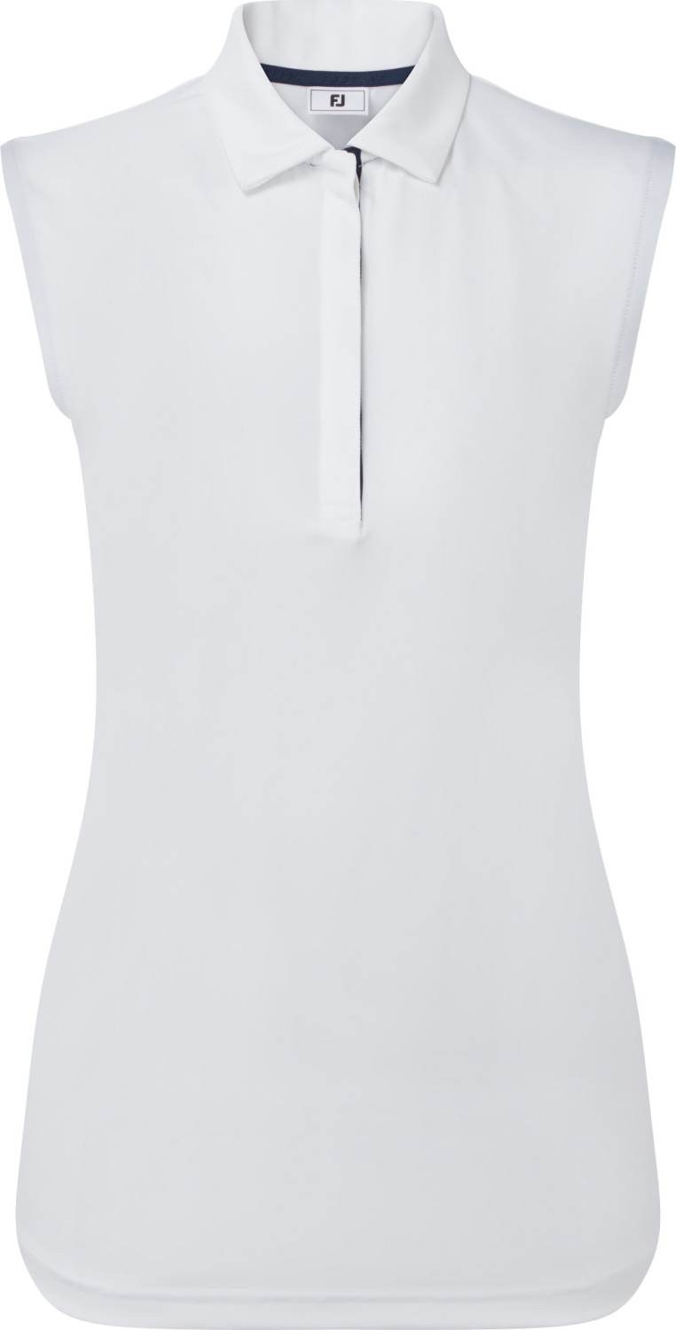 Sleeveless Lisle Dame Poloshirt White Str. L fra Footjoy