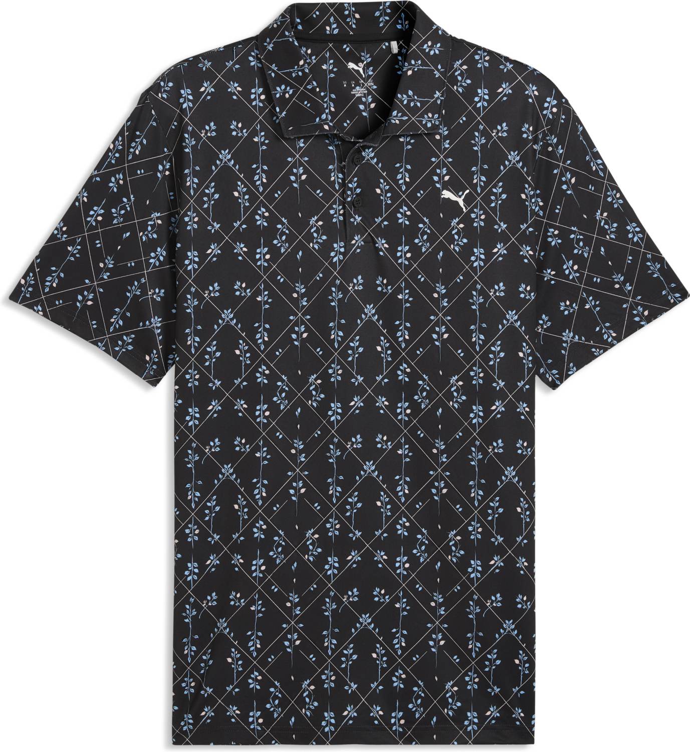Cloudspun Argyle Bloom Lc Herre Poloshirt Black Rose Blossom Str. Xx fra Puma
