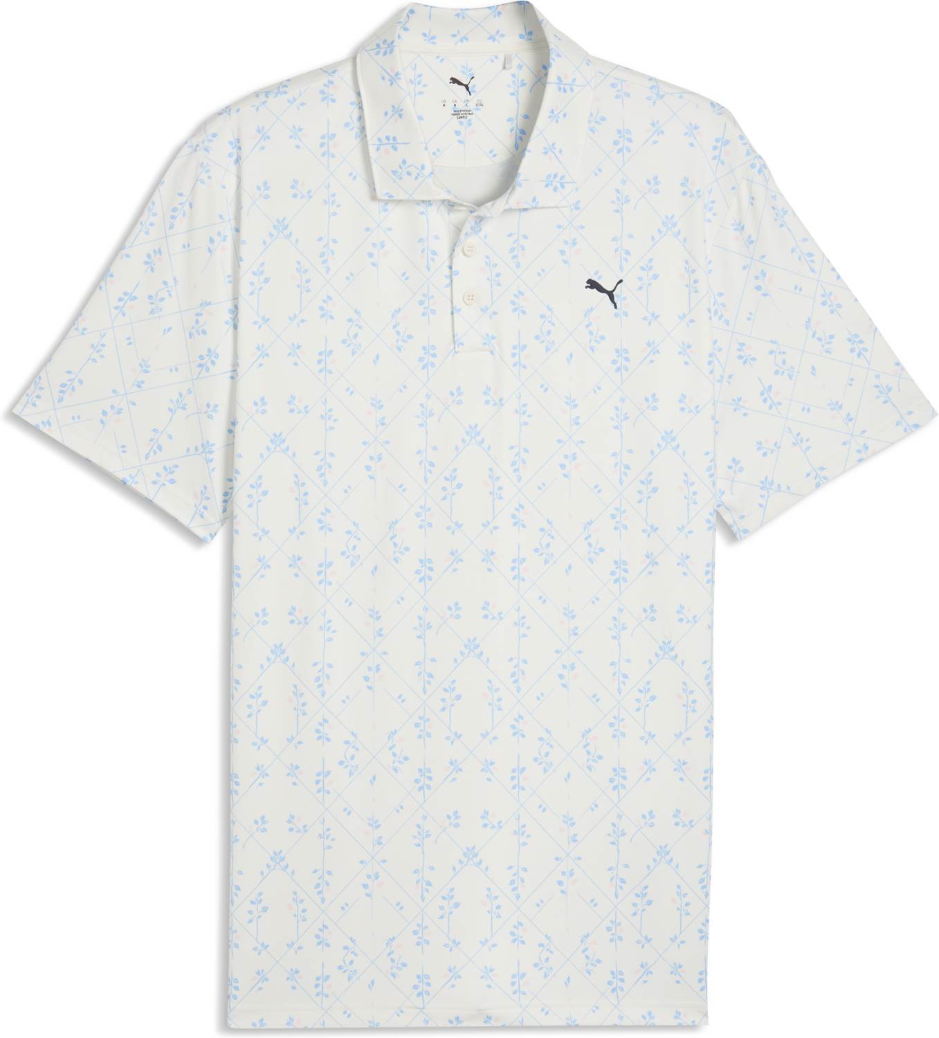 Cloudspun Argyle Bloom Lc Herre Poloshirt Warm White Team Light Blue Str. Xx fra Puma