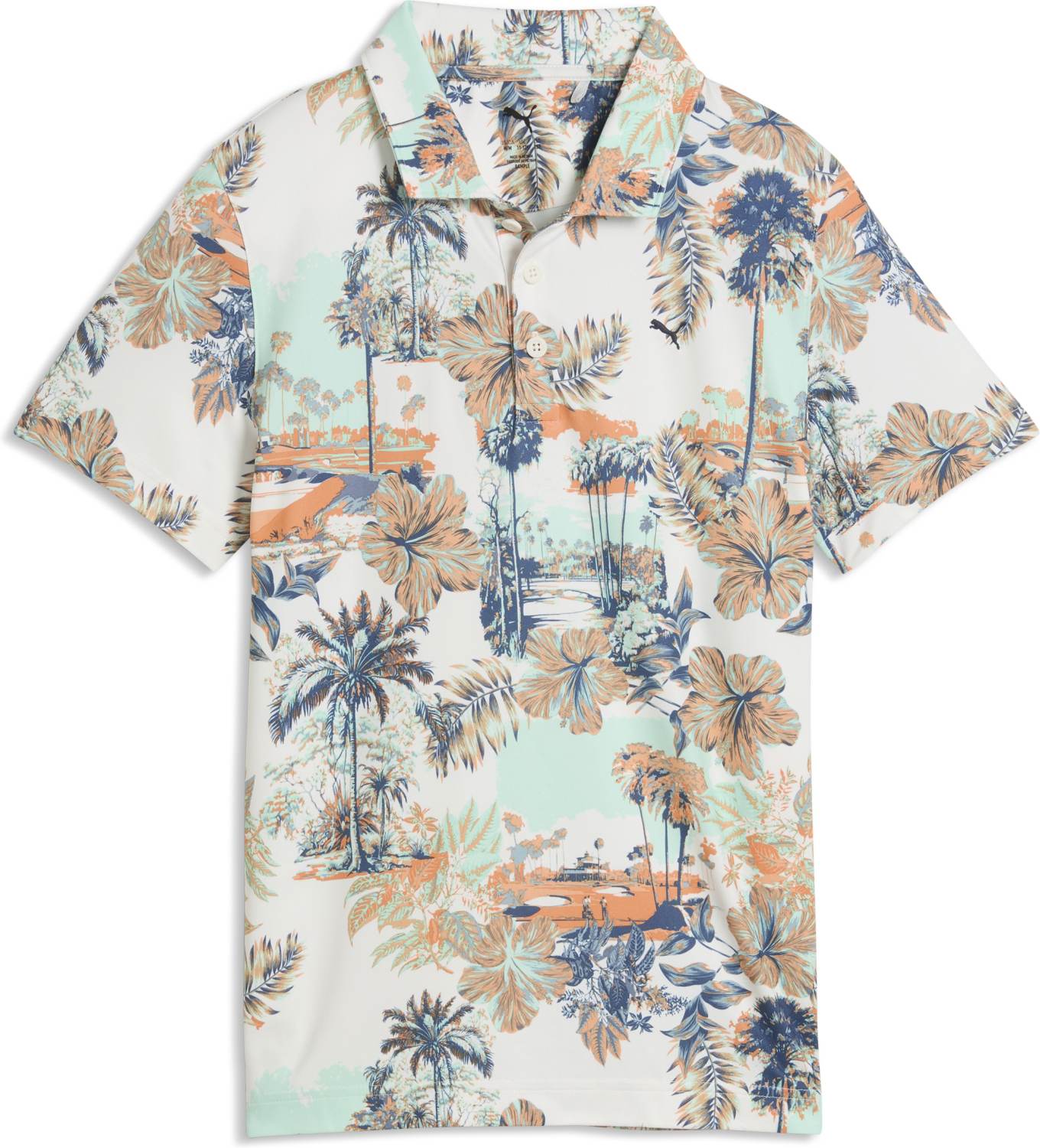 Cloudspun Palm Drenge Poloshirt Warm White Str. 116 Cm fra Puma